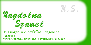 magdolna szamel business card